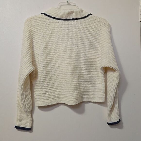 SO Waffle Knit Sweater Collared Size  Large Womens Comfy Warm Boxy - Picture 7 of 7